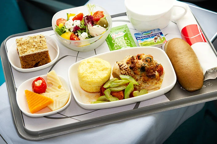 food on a plane