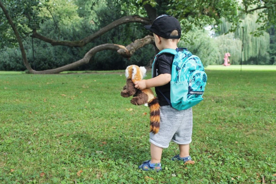 Vaude backpack and plush panda