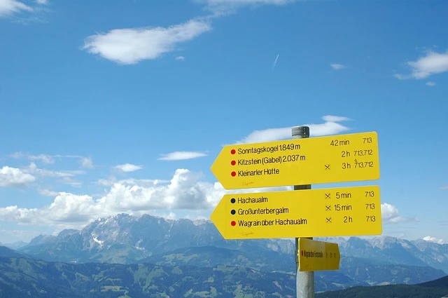 Hiking markers abroad.