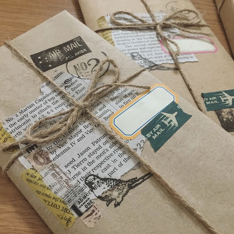 Wrapping gifts in newspapers