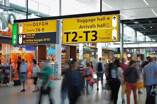 Running to the gate.