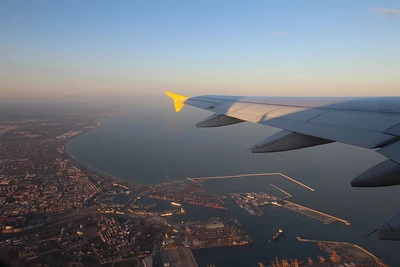 View from the plane and cheap flights.