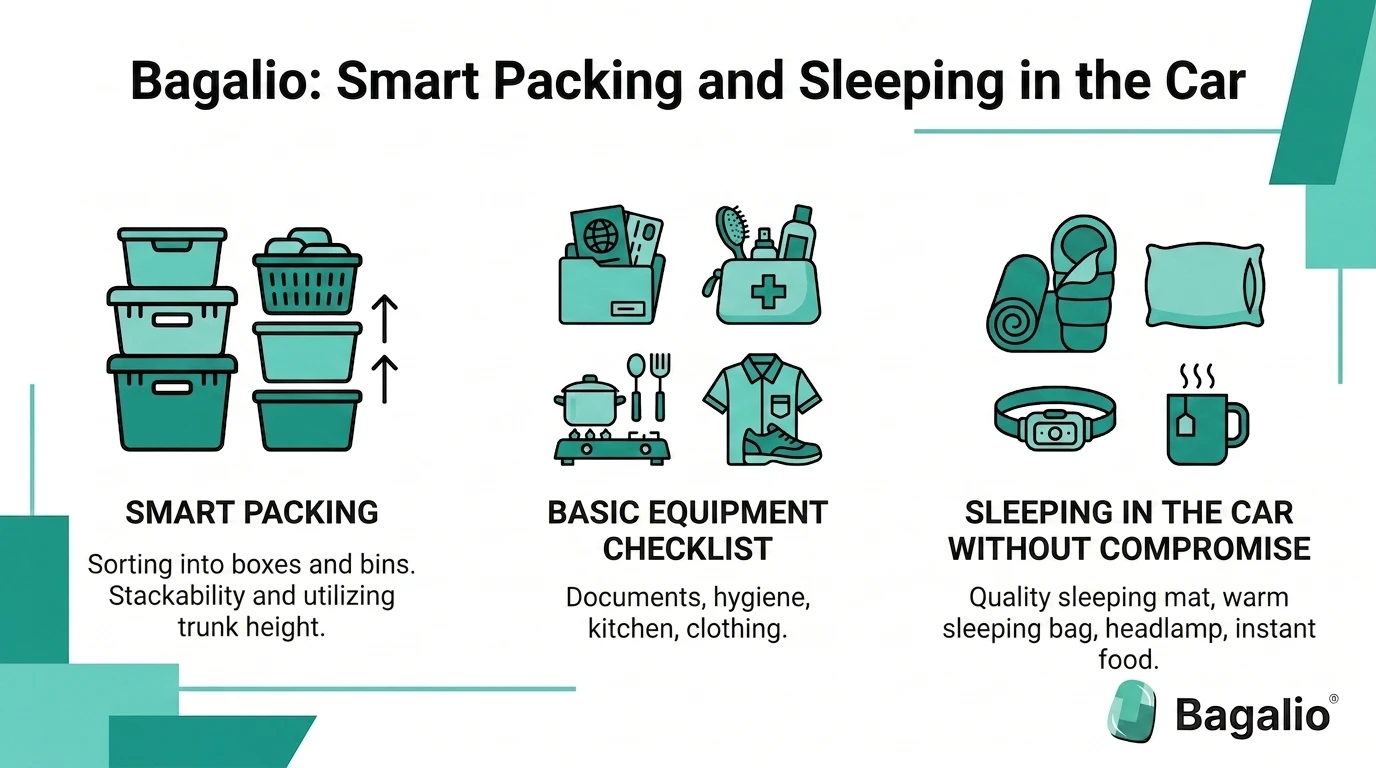 Infographic: what to pack in your car for a holiday road trip