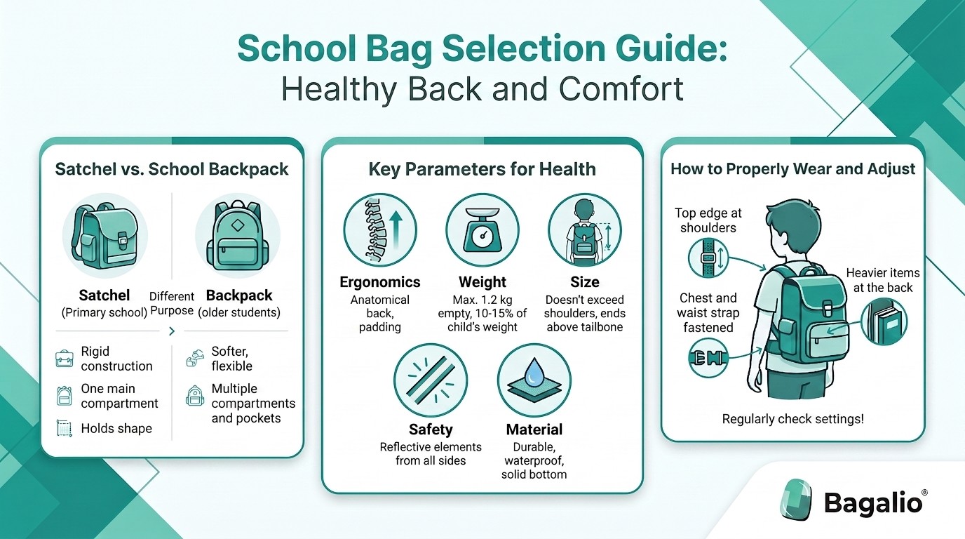 Infographic: how to choose a school satchel for a healthy back and comfort